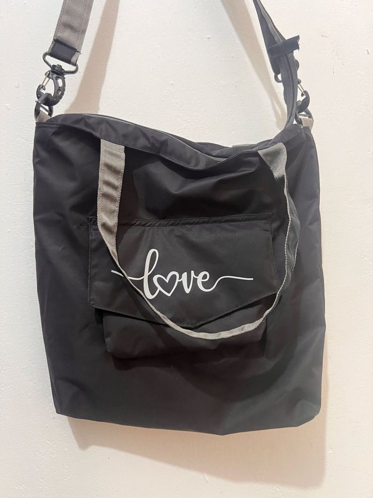 Black &#34;Love&#34; Crossbody Bag