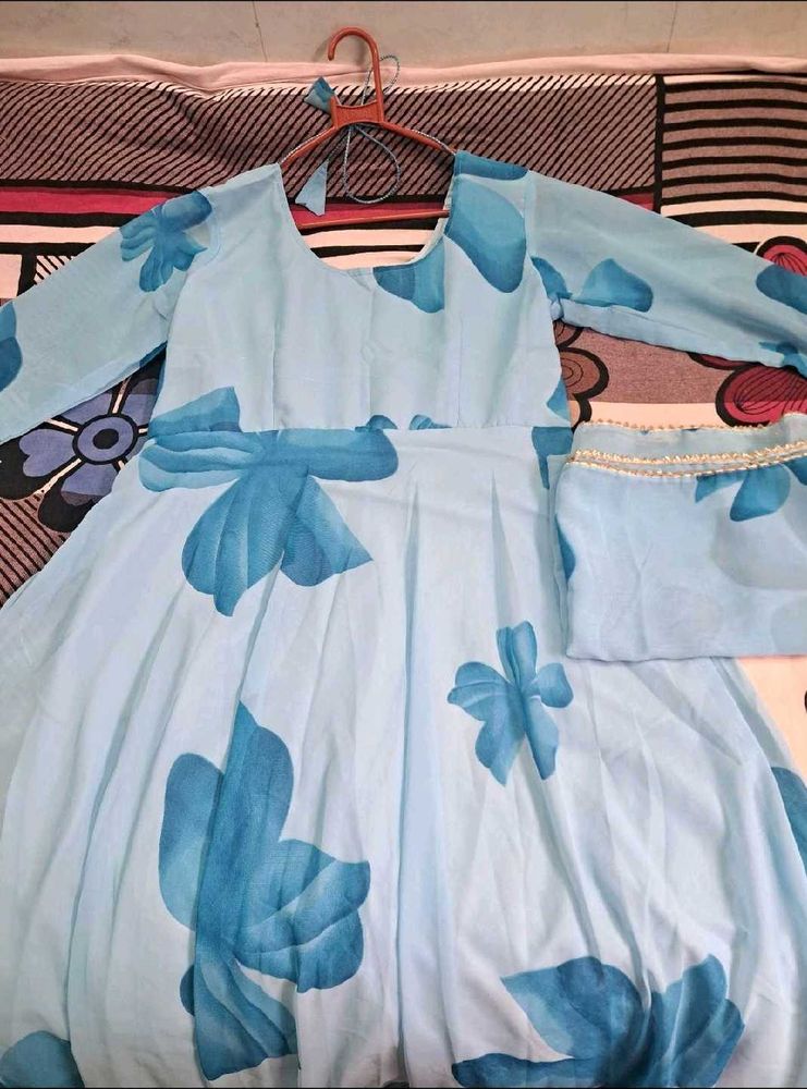 Women Floral Printed Georgette Anarkali Kurta