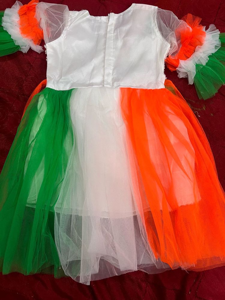tri colour dress