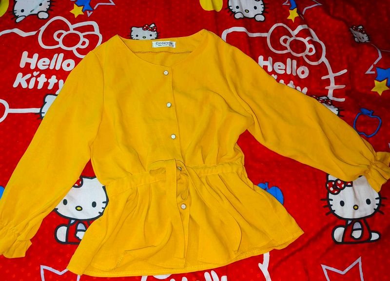 Yellow Button-Up Top