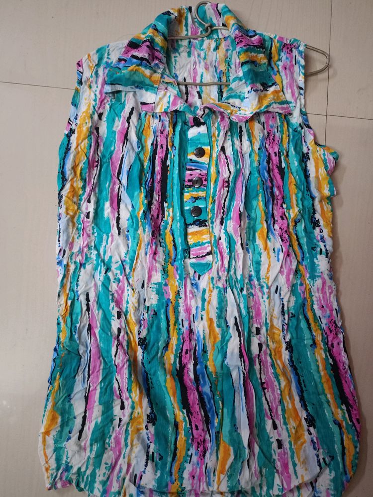 Multi Coloured Sleevless Top