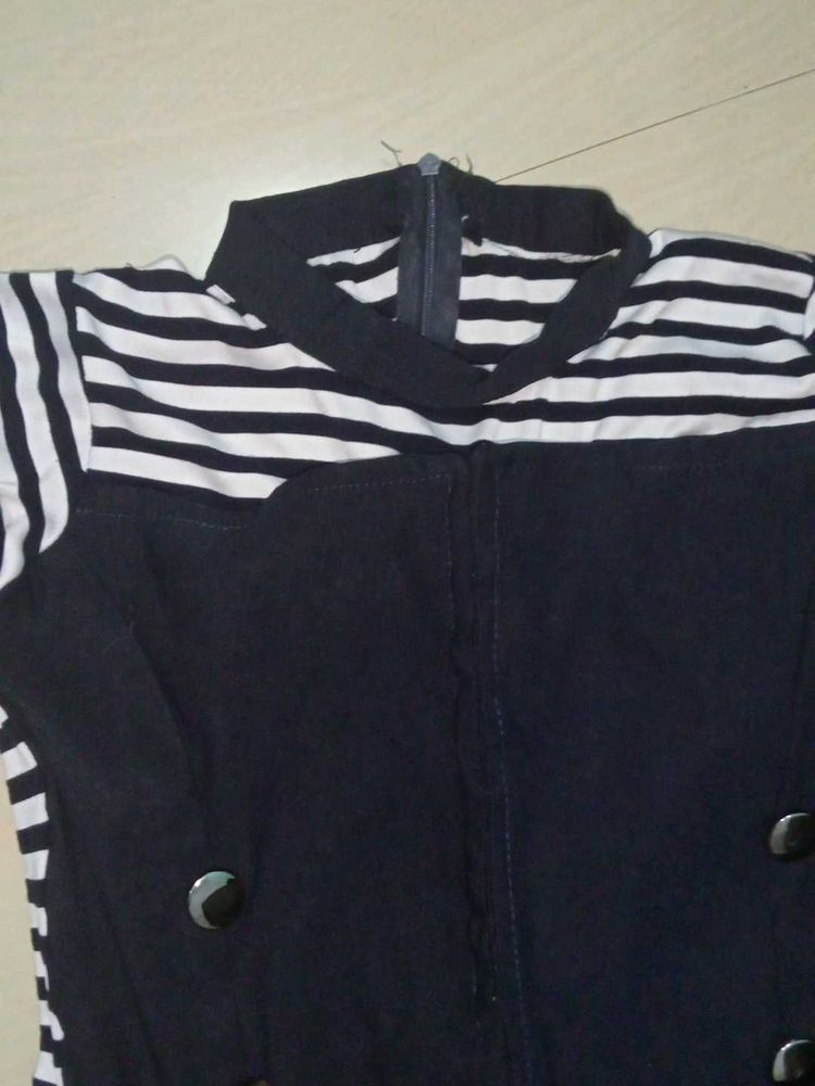 Navy And White Dungaree