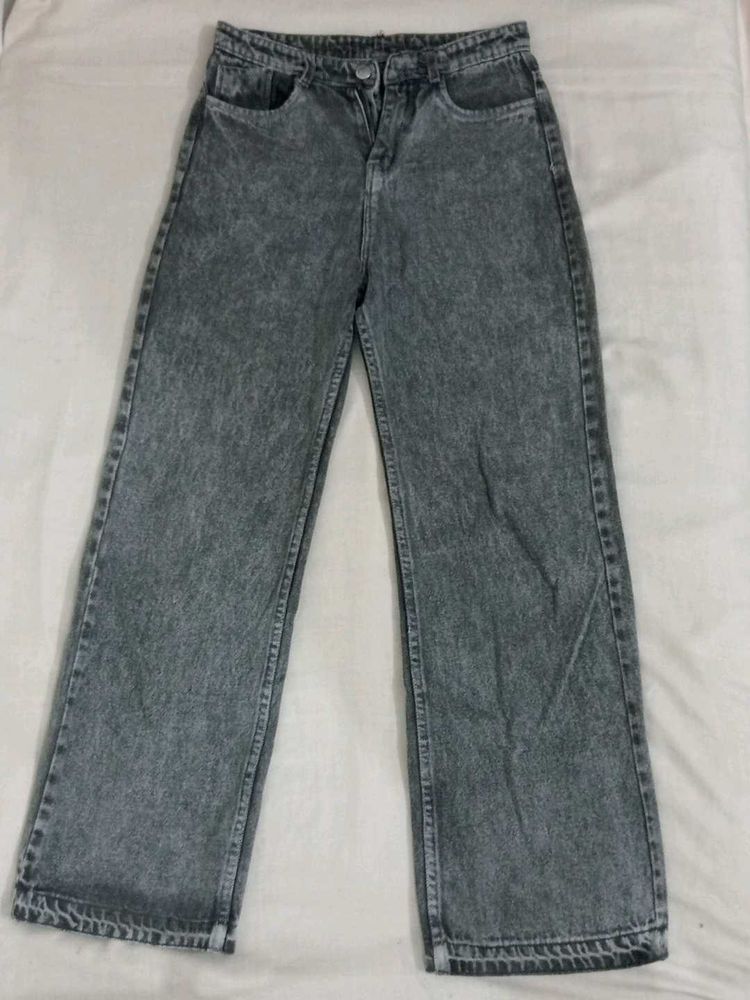 Acid Wash High-Waisted Jeans