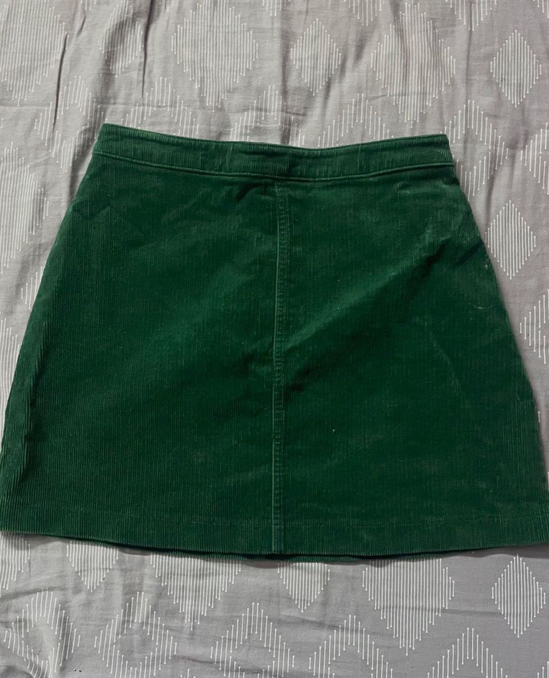 vintage green corduroy miniskirt