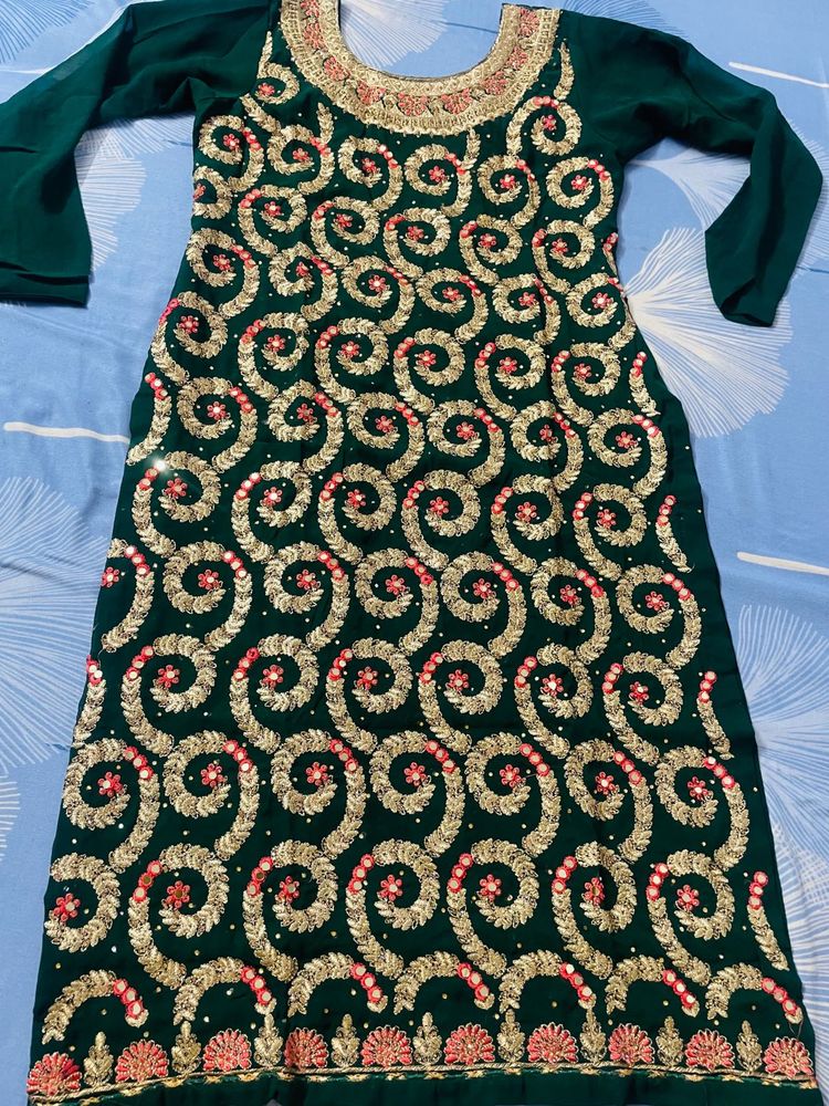 Emerald Green Embroidered Salwar Kameez