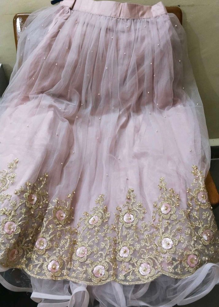 Levender Embroidered Lehenga Skirt Crop blouse wit