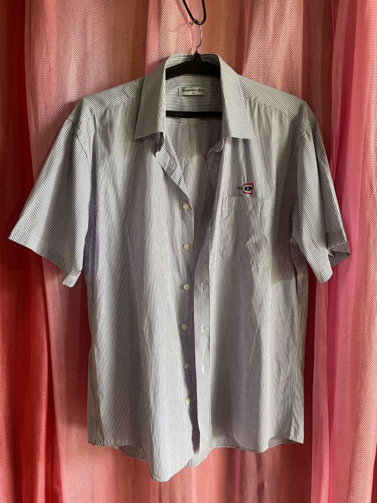 Striped Short Sleeve Button Down