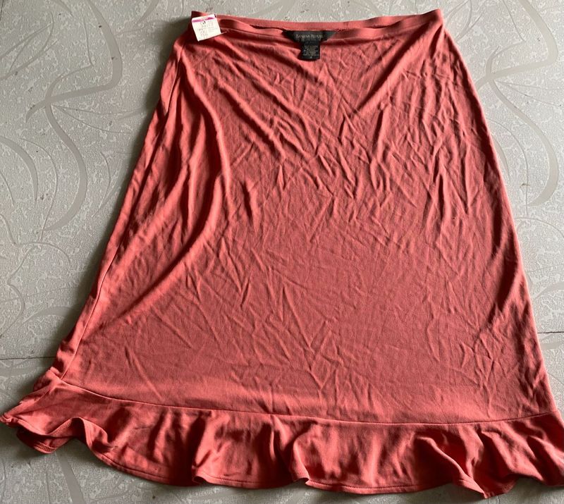 Banana Republic Coral Ruffle Hem Skirt - Size S