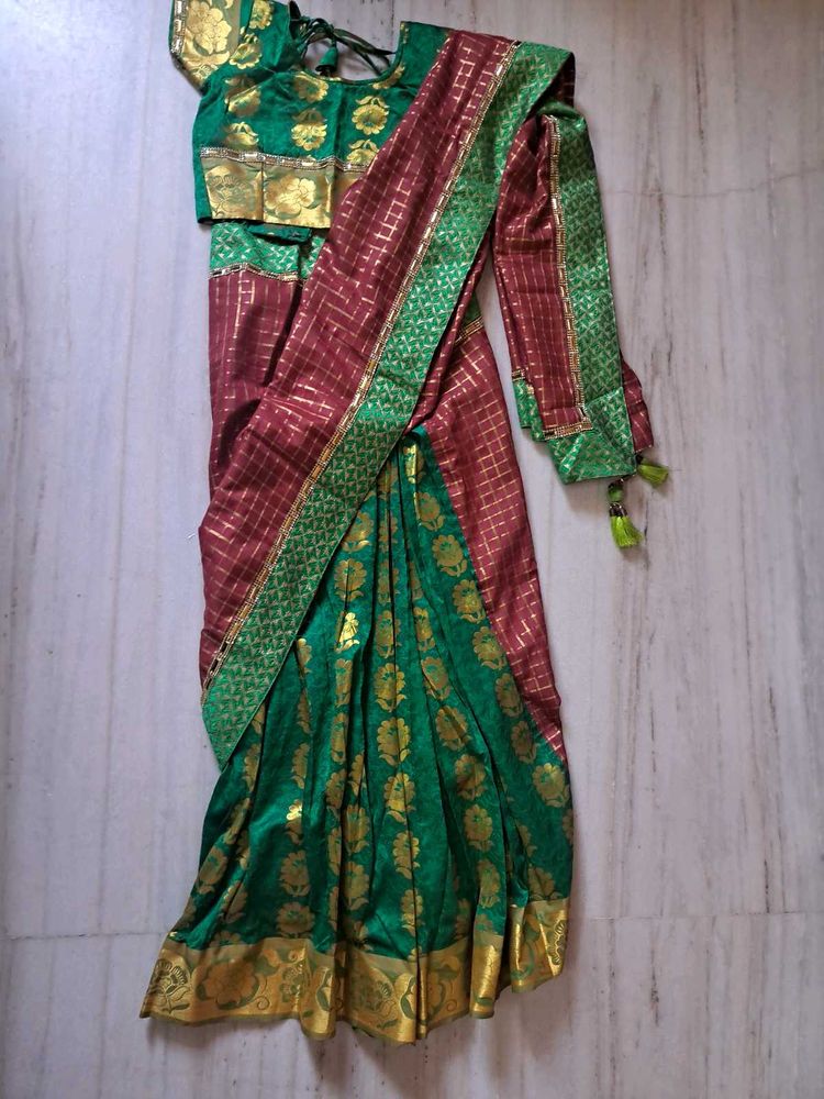 Emerald Green &amp; Maroon Indian Outfit