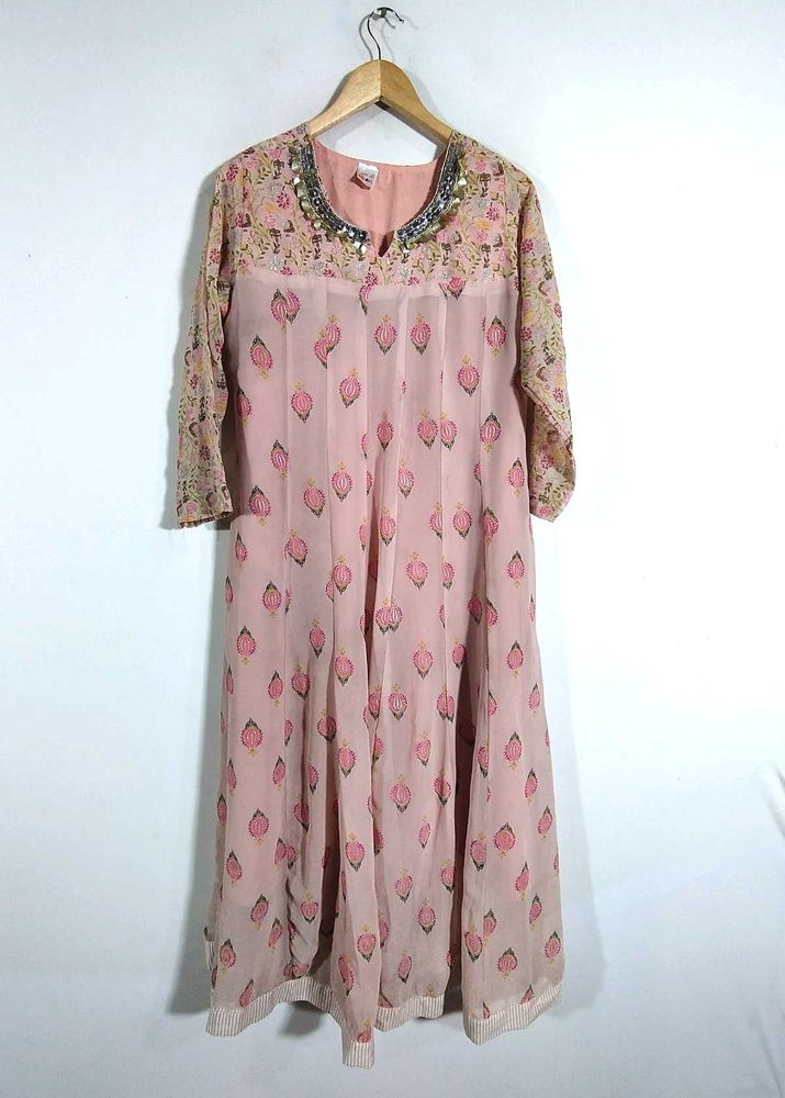 Peach Floral Print Kurta (Women&#39;s)