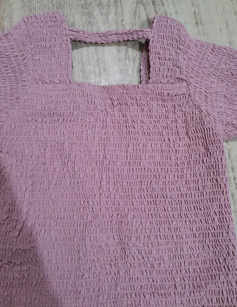 Smocked Square Neck Top