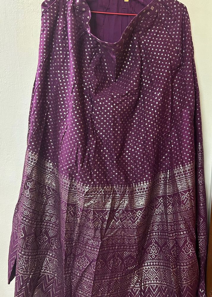 Purple Ethnic Skirt &amp; Spaghetti Top