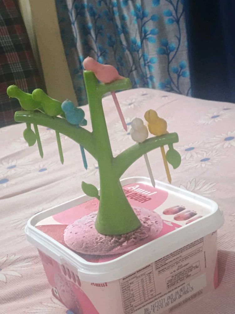 Cute Bird Tree Fruit Forks