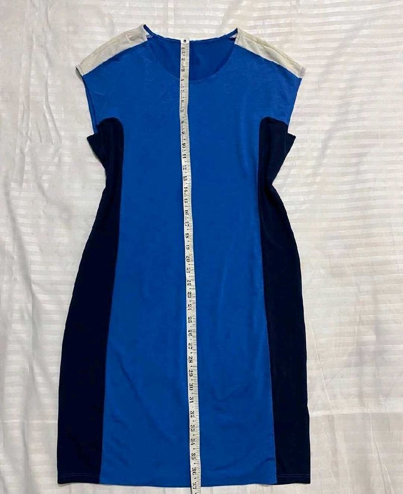 Stylish Blue Dress Stretchy 34-38