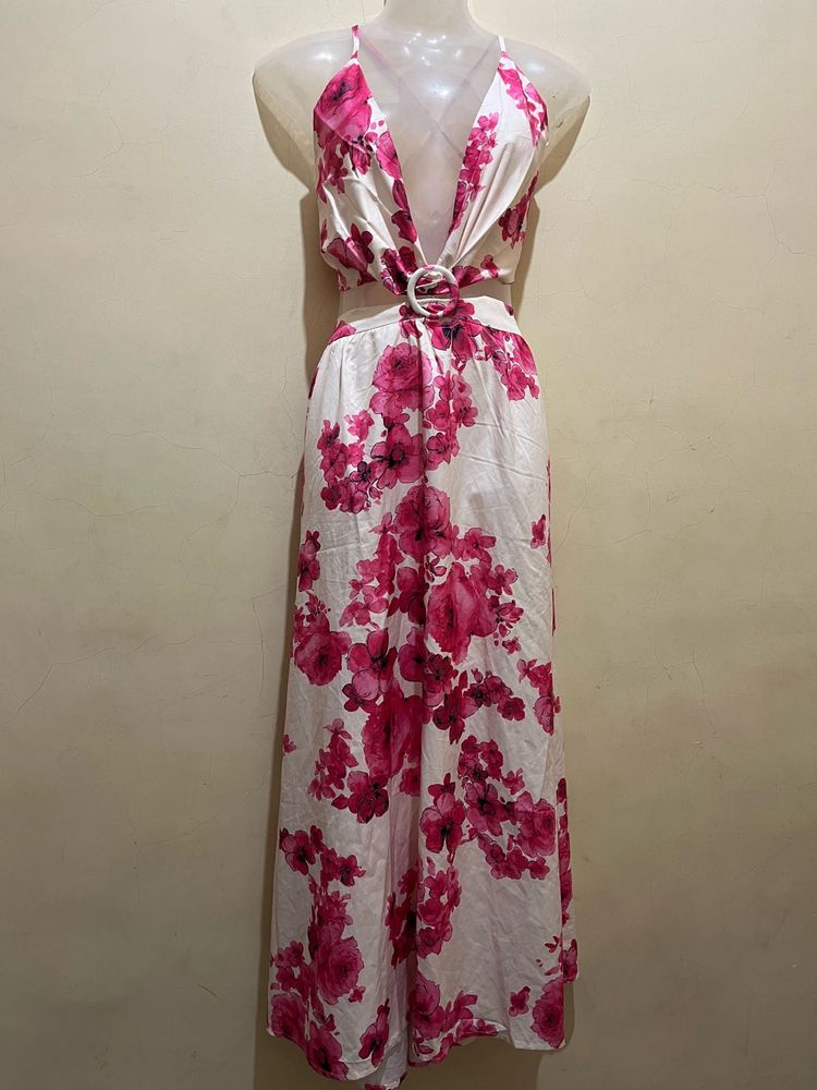 Shein Branded Pinterest Floral Cutout GoaMaxi Dres