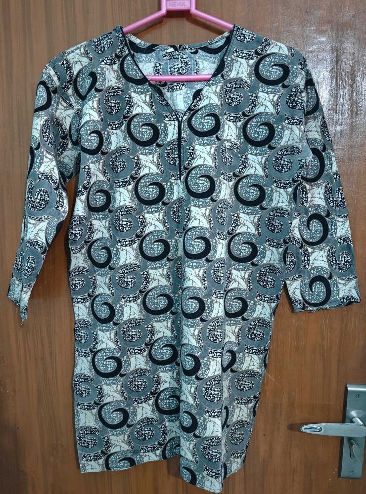 Grey Printed Kurti