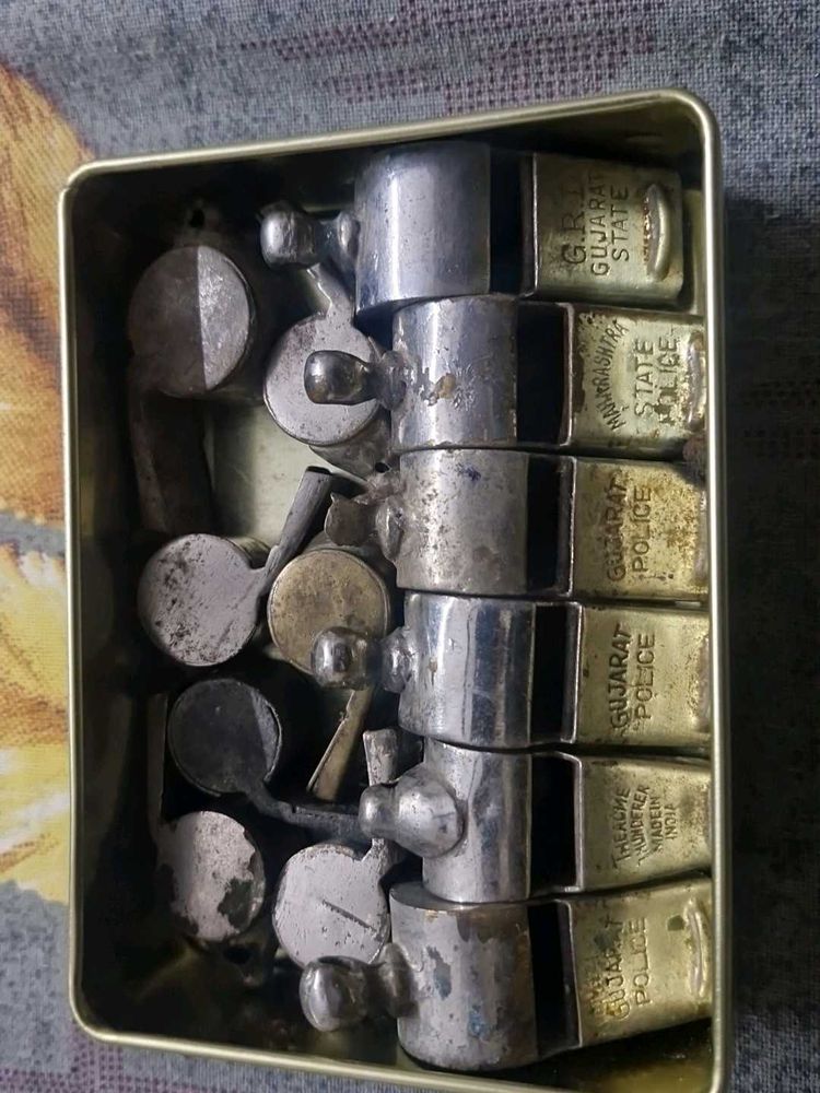 Vintage Police Whistles Collection 13 Pcs Lot