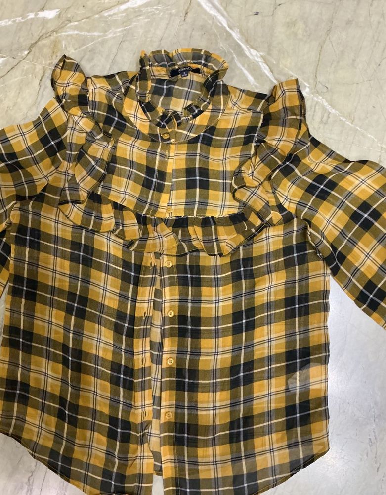 beautiful check georgette shirt