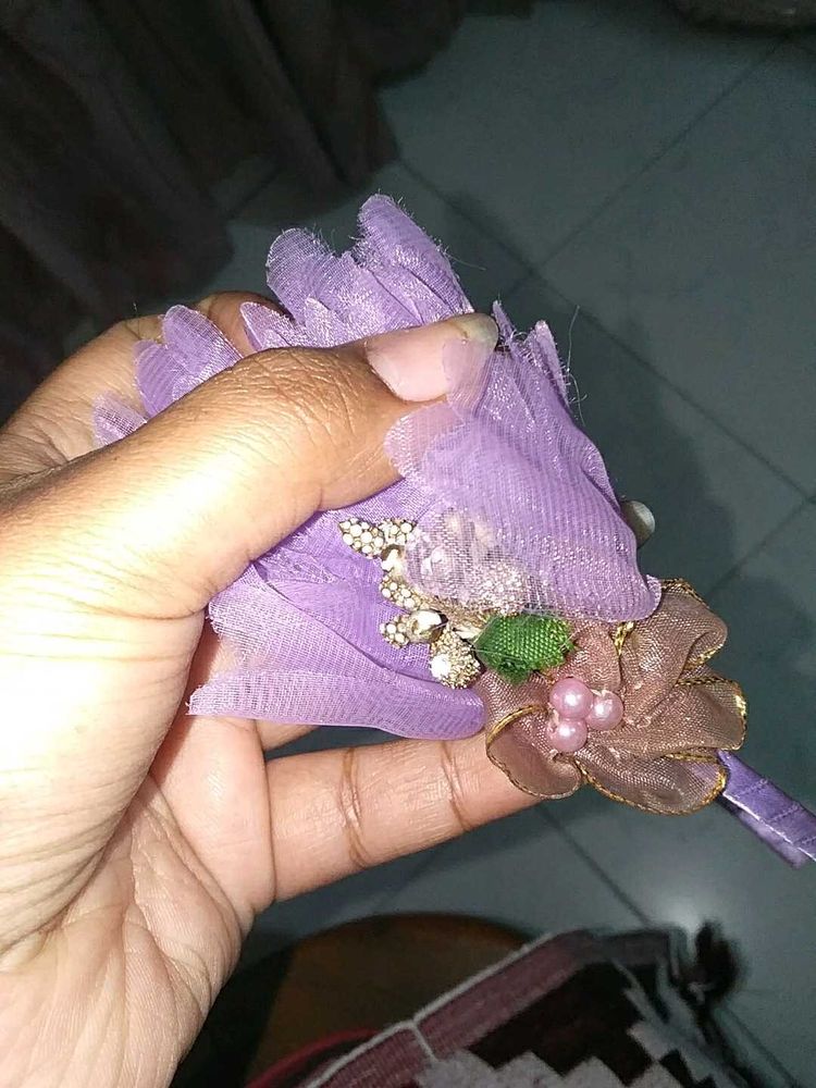 Purple Floral Hair Clip