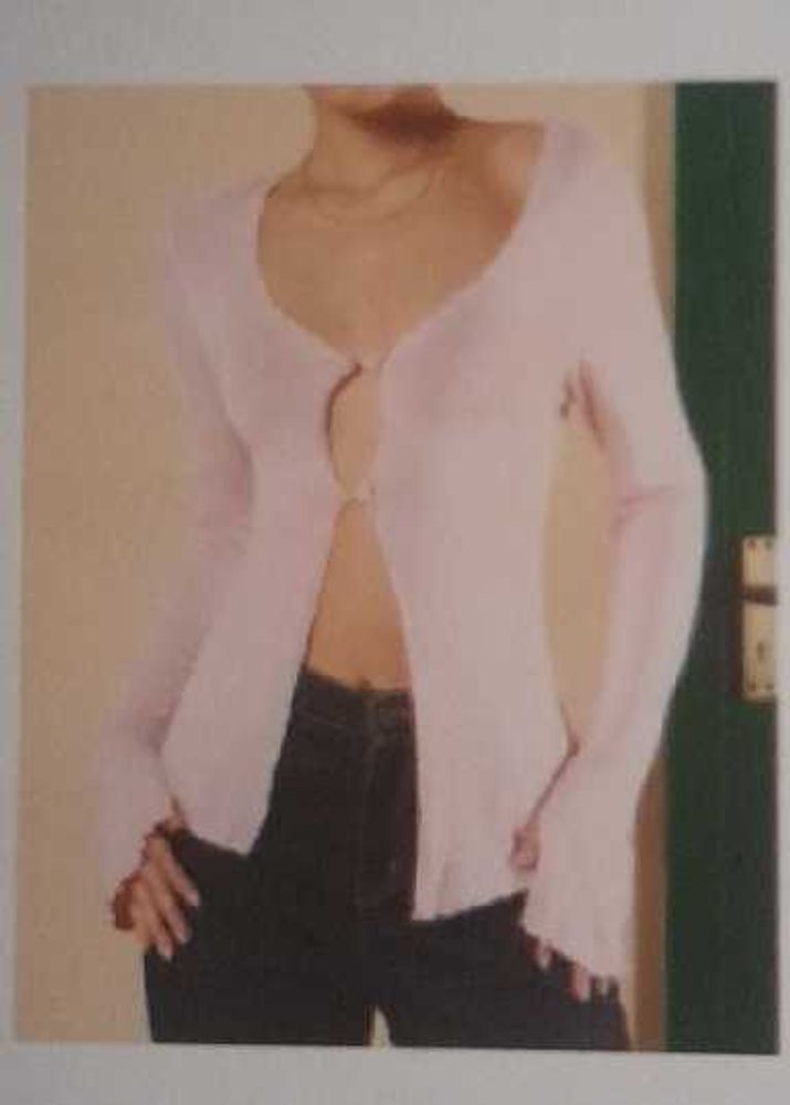 Pink Knit Cardigan Top