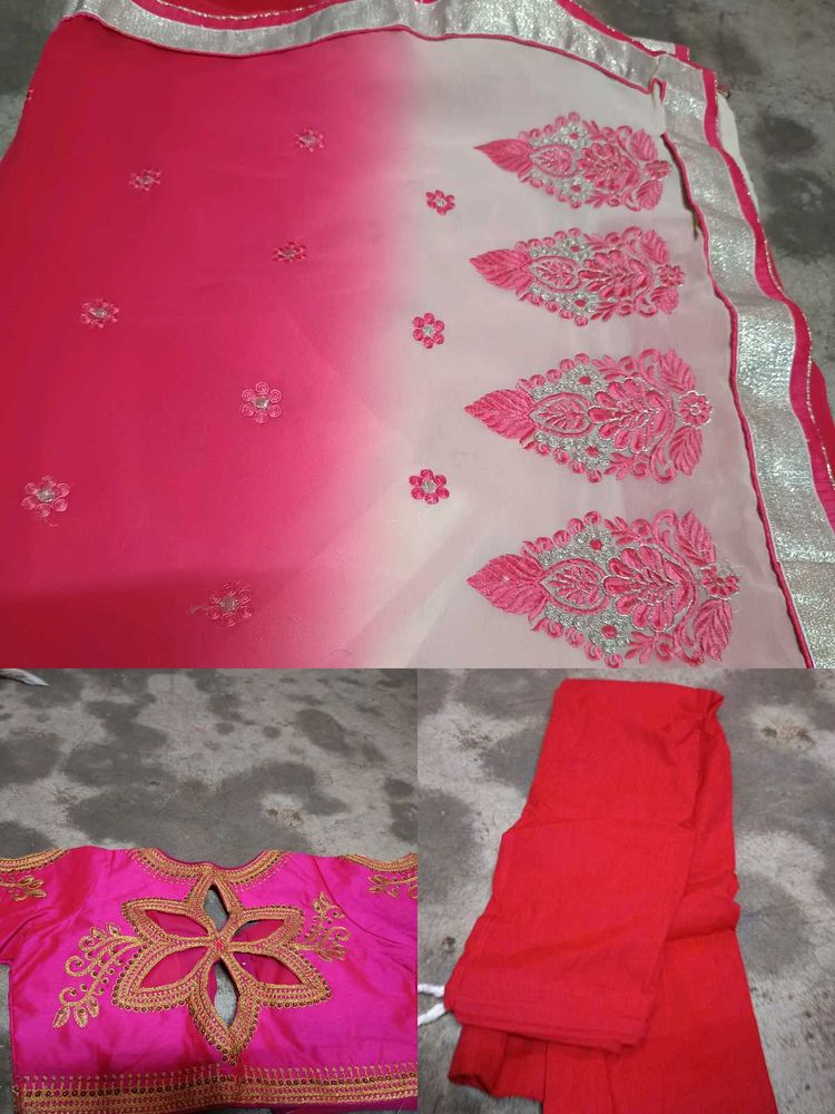 NetBridal Wedding Heavy Embroidery Work Saree