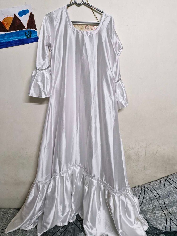 White Free Size Gown