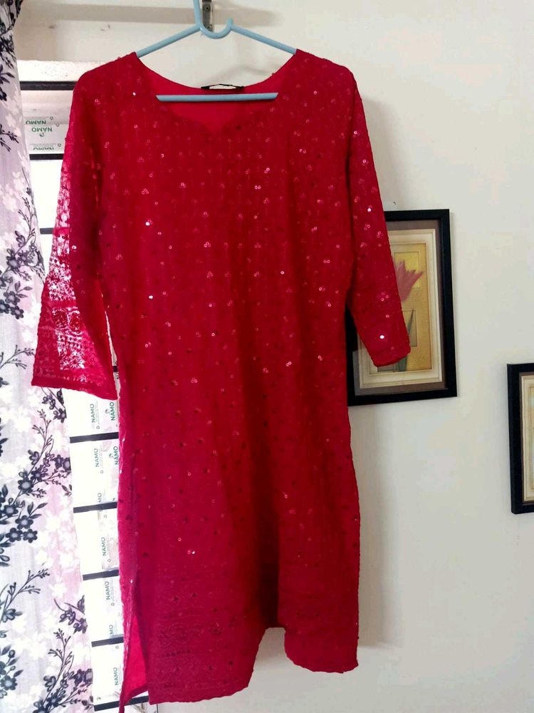 Women&#39;s Red Short Kurti