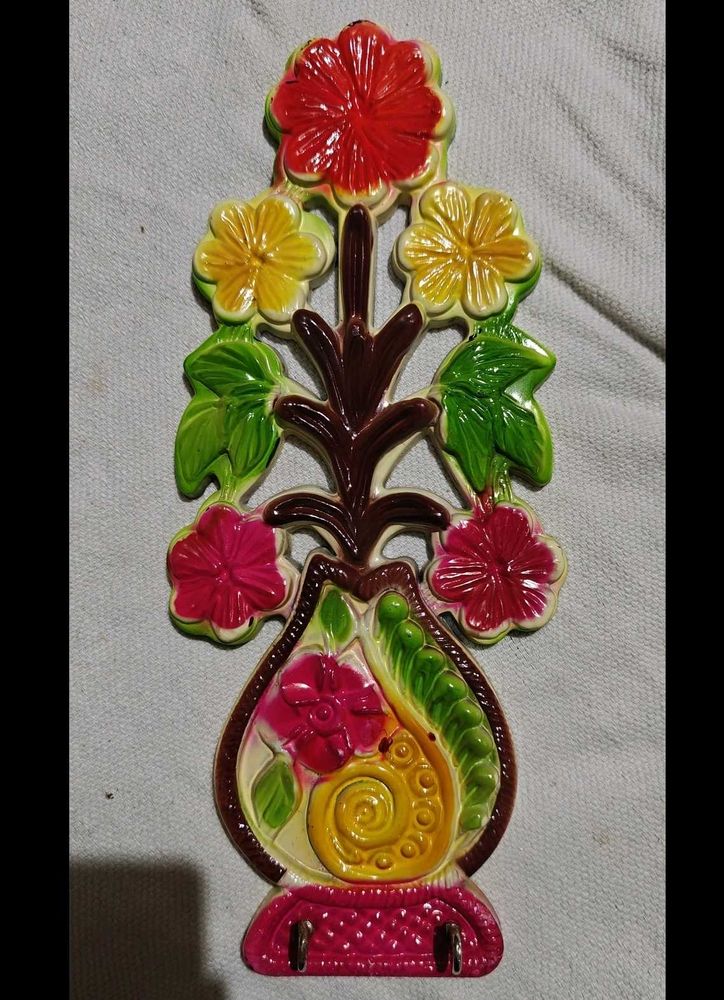Vintage Floral Ceramic Wall Hanging