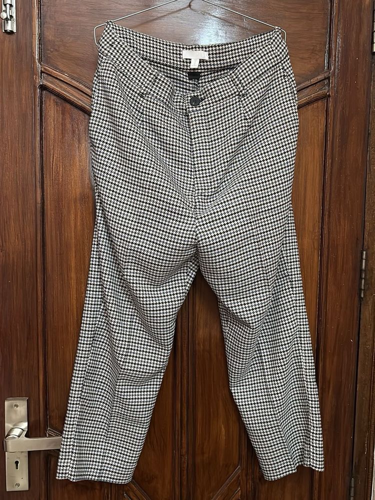 Houndstooth Cropped Trousers