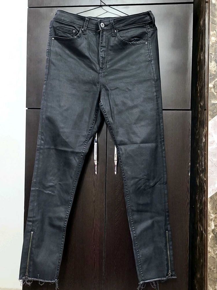Exported leather coating Biker look Jeans