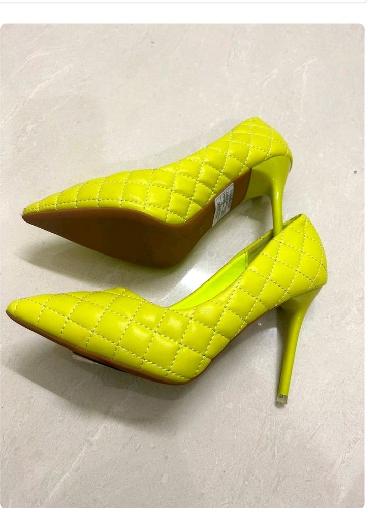Quilted Neon Heels