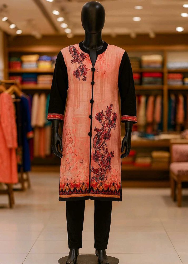 woolen Elegant Floral Print Kurta
