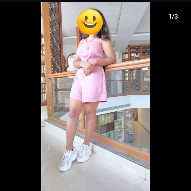 Peach Color Sexy Playsuit
