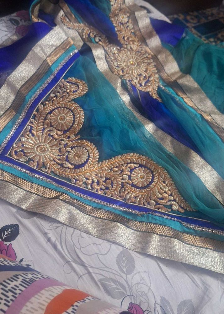 Net Half  Saree With  Blouses Petticoat