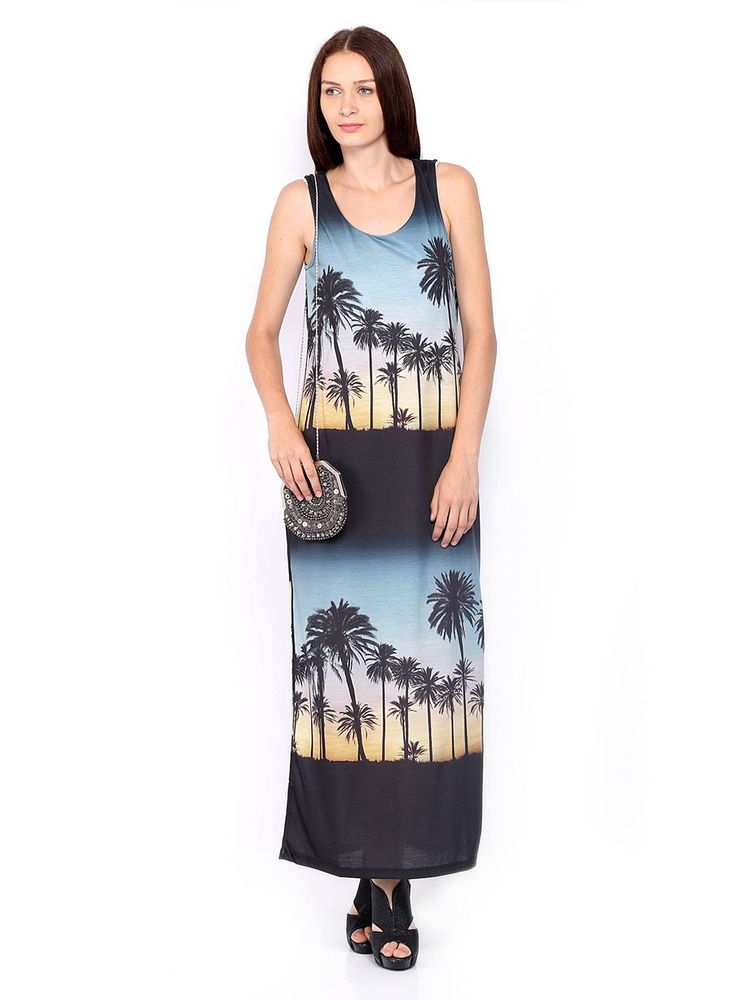 VERO MODA BRANDED Palm Tree Print Maxi Dress