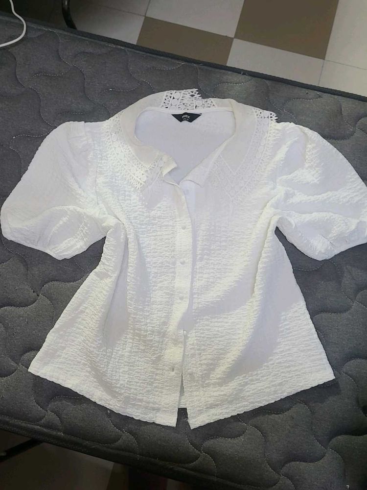 White Puff Sleeve Blouse