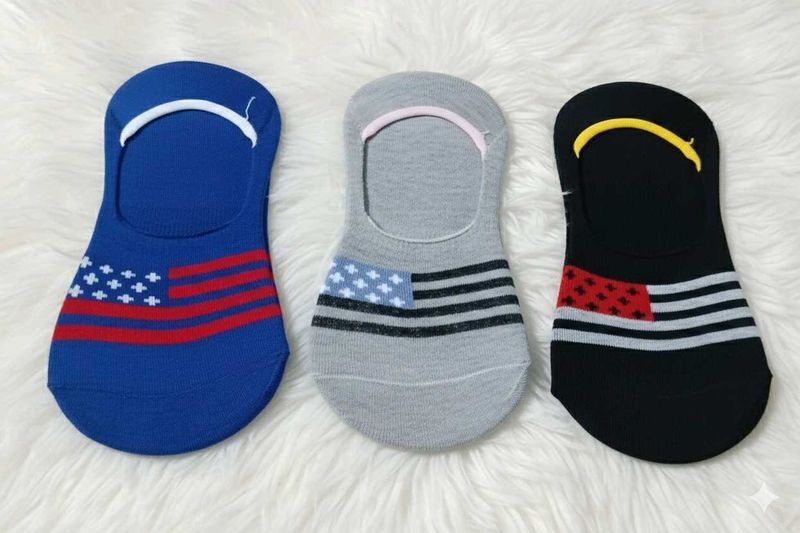 Pack of 3 - American Flag Low Cut Socks
