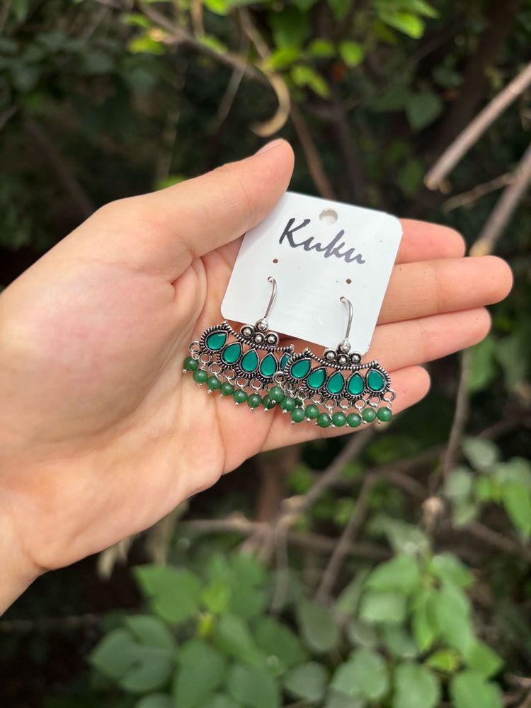 Green Drop Earrings