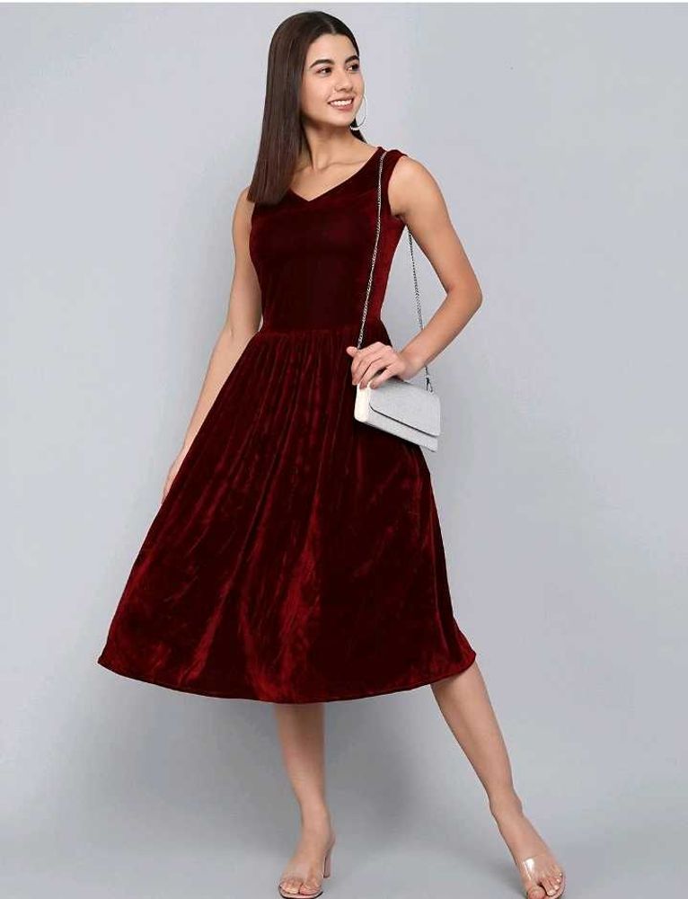 Beautiful Trendy Style Dress Velvet