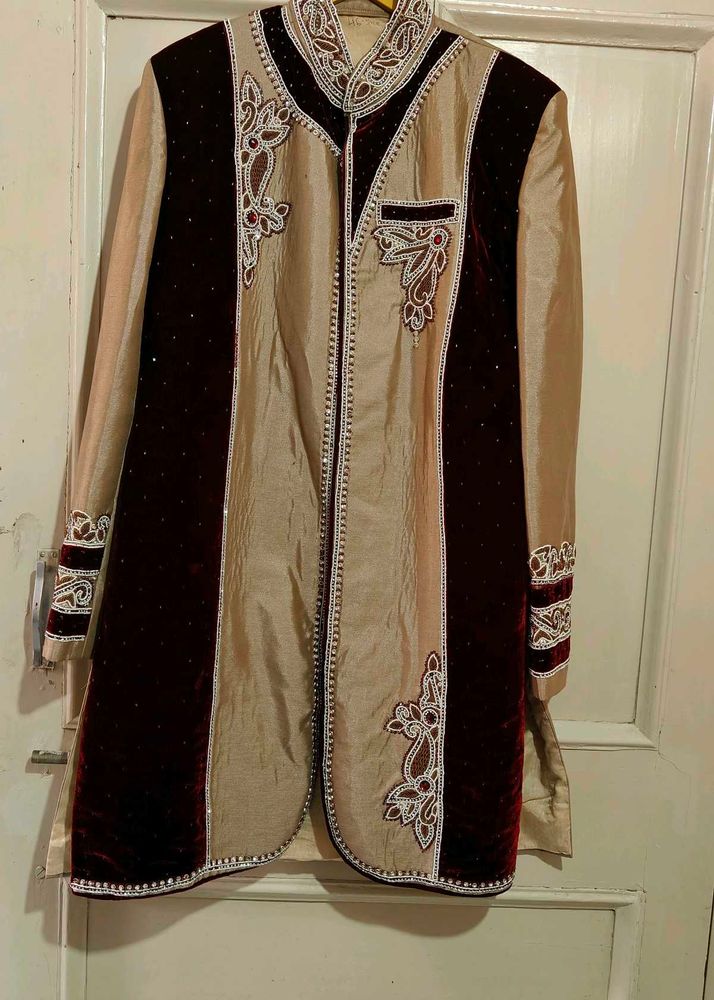 Khali+Maroon Sherwani