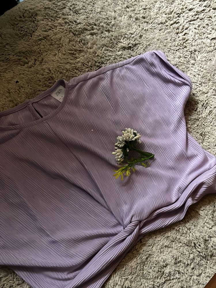 Zara Lavender Crop Top💜🫶🏻