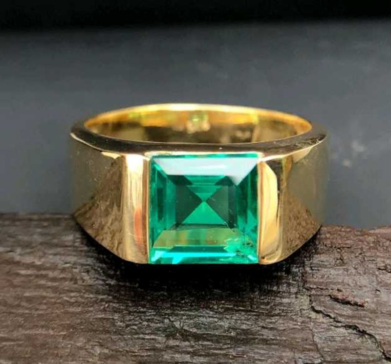 Gold Plated Emerald Ring
