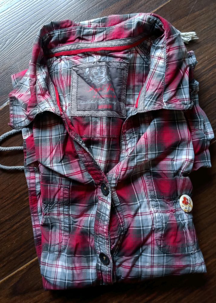 My Pepe Jeans Shirt Red Checks Trendy Look
