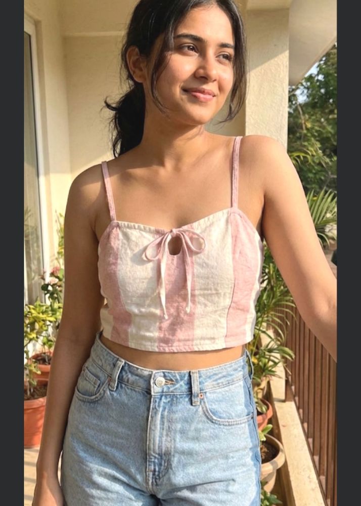 Striped Tie-Front Cami Top