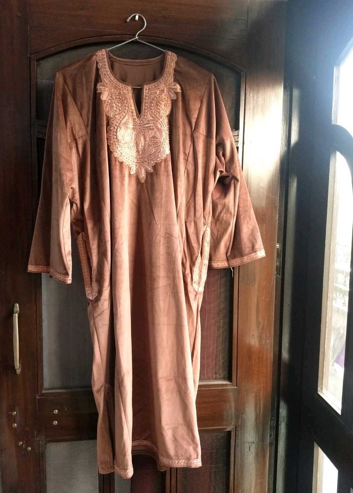 Velvet Kashmiri Phiran with Tilla work