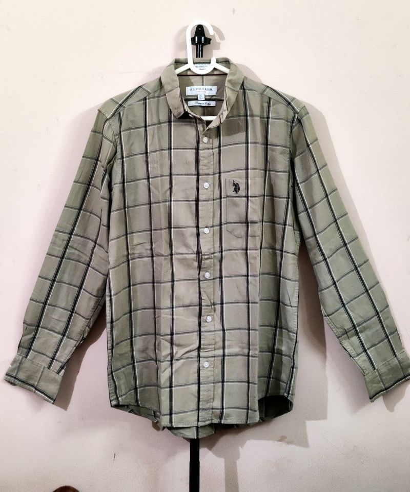 us polo premium mens checked shirt