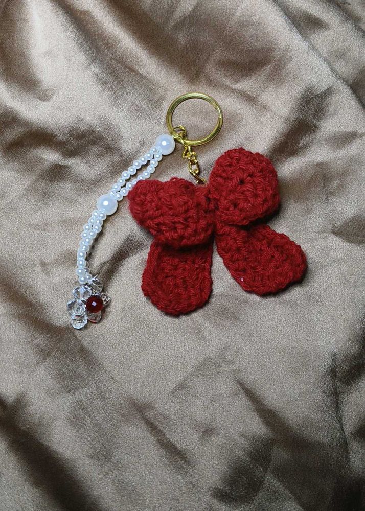 Crochet Bow Keychain