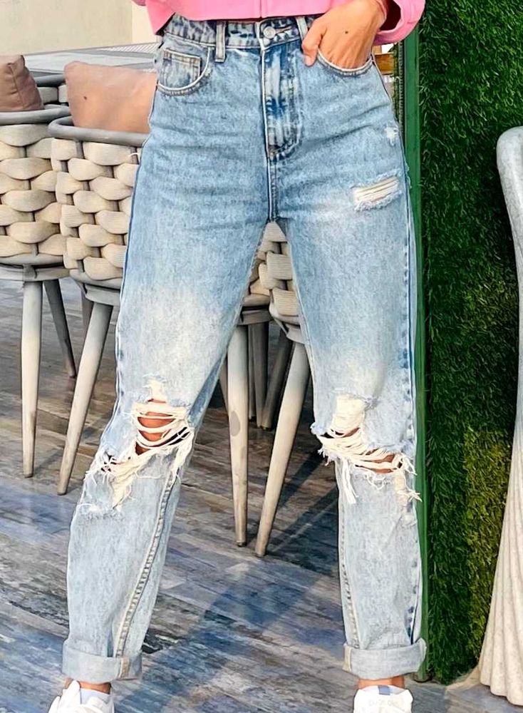 Ripped Light Wash Jeans