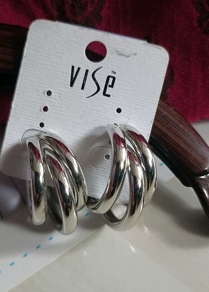 Silver Tone Hoop Earrings