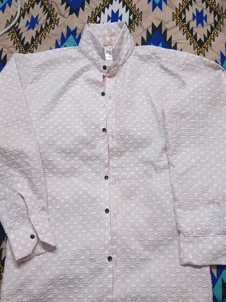 Pink Textured Shirt